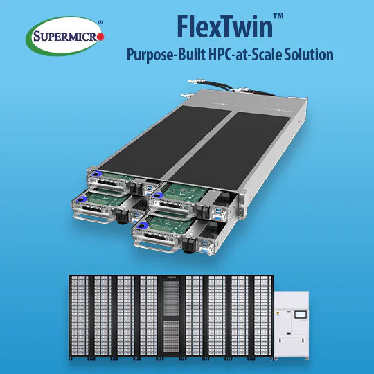 Supermicro анонсувала багатовузлові сервери FlexTwin з рідинним охолодженням
